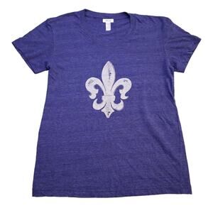 50 25 25 The Track Shirt American Apparel TShirt Women Large Casual Fleur De Lis